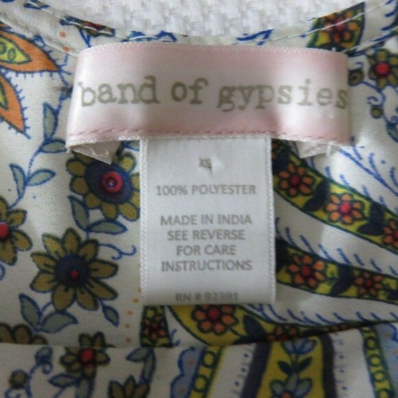Band of Gypsies XS White Blue Orange Yellow Floral Boho Festival Dress - Picture 7 of 7